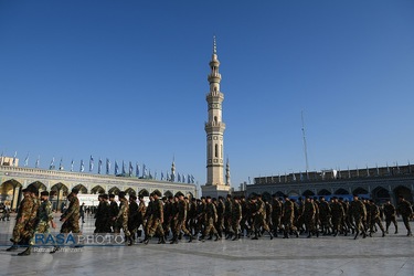 مراسم صبحگاه مشترک نیروهای مسلح در مسجد مقدس جمکران