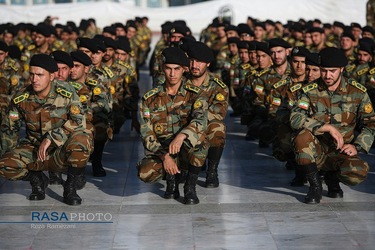 مراسم صبحگاه مشترک نیروهای مسلح در مسجد مقدس جمکران