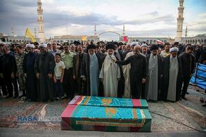 تشییع و تدفین دو شهید گمنام دفاع مقدس در مسجد مقدس جمکران