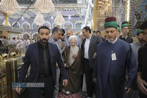 تشرف حضرت آیت‌الله جوادی آملی به حرم‌های مطهر حضرت اباعبدالله الحسین و حضرت ابوالفضل العباس (علیهما‌السلام)