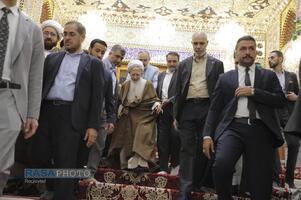 تشرف حضرت آیت‌الله جوادی آملی به حرم‌های مطهر حضرت اباعبدالله الحسین و حضرت ابوالفضل العباس (علیهما‌السلام)