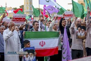 فریاد انتقام خواهی مردم قم در پی شهادت سرداران بزرگ ایران