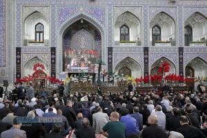 آیین اذن عزا و تعویض پرچم حرم مطهر رضوی در آغاز ماه محرم