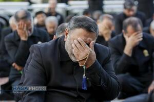 آیین اذن عزا و تعویض پرچم حرم مطهر رضوی در آغاز ماه محرم