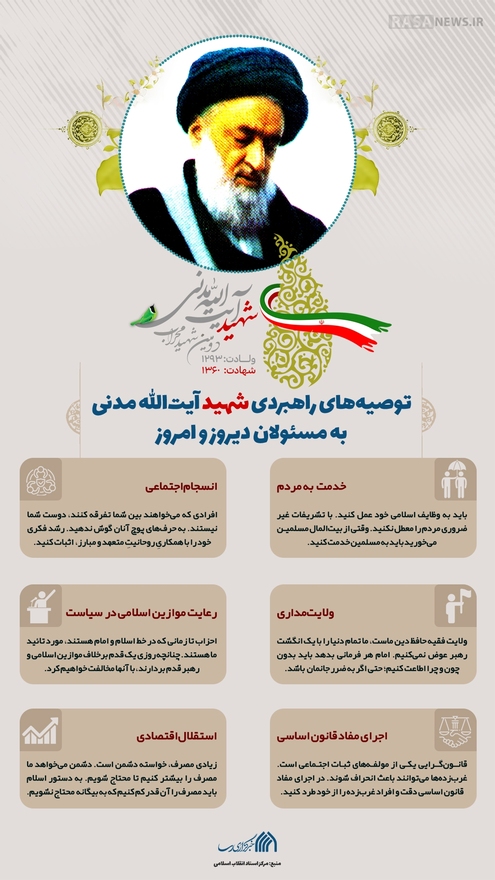 اطلاع نگاشت | توصیه‌های شهید آیت الله مدنی به مسئولان دیروز و امروز