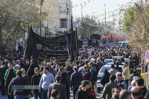 دسته عزاداری روز شهادت حضرت زهرا (سلام‎‌الله‌علیها) با حضور حضرت آیت الله وحید خراسانی