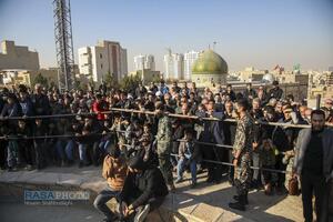 مراسم تدفین پیکر دو شهید گمنام دفاع مقدس در بوستان شهید زین الدین قم
