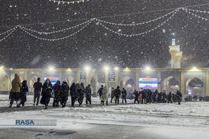 بارش باران و برف در حرم مطهر رضوی