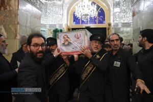 وداع با با پیکر شهید مجید دلیریان در حرم کریمه اهلبیت (س)