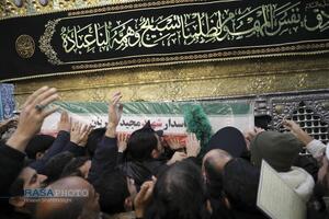 وداع با با پیکر شهید مجید دلیریان در حرم کریمه اهلبیت (س)