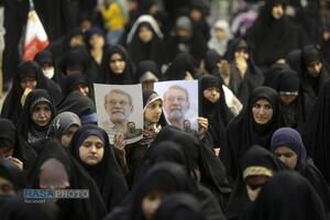 بزرگداشت شهید لاریجانی و وداع با پیکر مطهر شهید کیارش در حرم بانوی کرامت